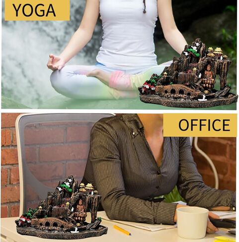 Zvaiuk 5 في 1 مبخرة بخور بتدفق خلفي، حامل بخور بالو سانتو، مبخرة بخور الشلال مع 50 مخروط بخور بتدفق خلفي، 40 عصا بخور، زخرفة عطرية للمنزل in Kuwait