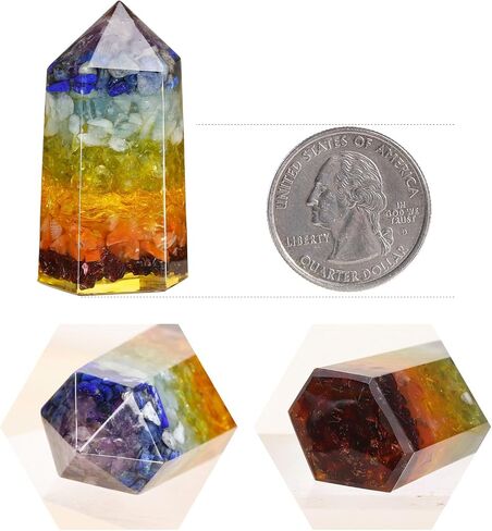 حزمة من 2 شفاء الصولج الصولج سداسي الكريستال للتأمل Wicca شقرا الموازنة ، peridot in Kuwait