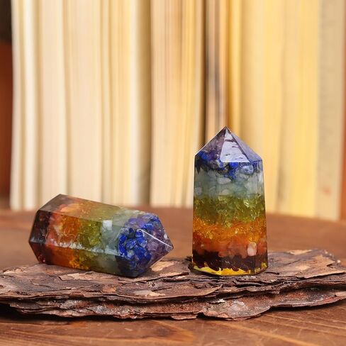 حزمة من 2 شفاء الصولج الصولج سداسي الكريستال للتأمل Wicca شقرا الموازنة ، peridot in Kuwait