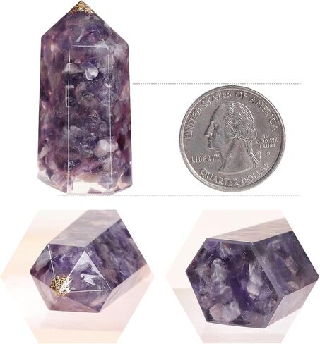 حزمة من 2 شفاء الصولج الصولج سداسي الكريستال للتأمل Wicca شقرا الموازنة ، peridot in Kuwait