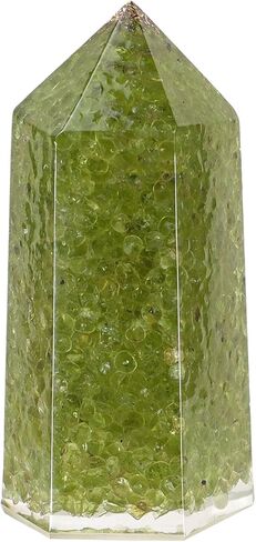 Pack of 2 Healing Crystal Wands Hexagonal Crystal Point for Meditation Wicca Chakra Balancing, Peridot in Kuwait