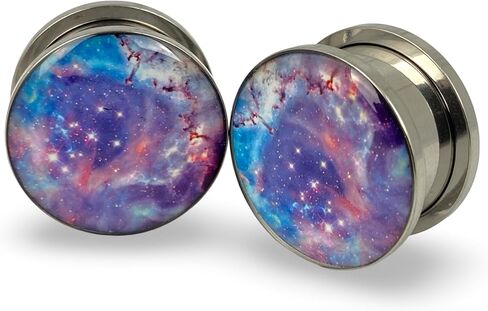 Pair of Screw on Galaxy Picture Plugs (3/4" (19mm)) in Saudi Arabia