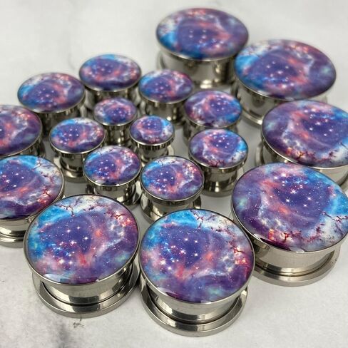 Pair of Screw on Galaxy Picture Plugs (3/4" (19mm)) in Saudi Arabia