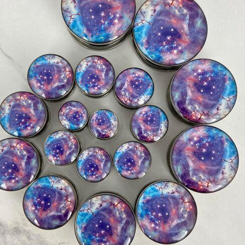 Pair of Screw on Galaxy Picture Plugs (3/4" (19mm)) in Saudi Arabia