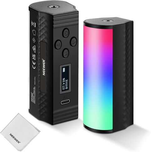 NEEWER 3 Pack Magnetic Handheld Light Wand, 360° Full RGB Mini LED Video Light Stick with 2500mAh Rechargeable Battery,2500-8500K Dimmable Camera Tube Light for Photography TikTok YouTube Vlog,TL96RGB in Kuwait