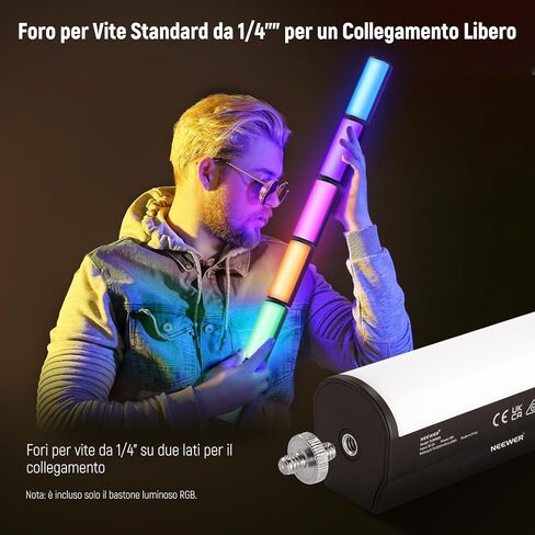 NEEWER 3 Pack Magnetic Handheld Light Wand, 360° Full RGB Mini LED Video Light Stick with 2500mAh Rechargeable Battery,2500-8500K Dimmable Camera Tube Light for Photography TikTok YouTube Vlog,TL96RGB in Kuwait