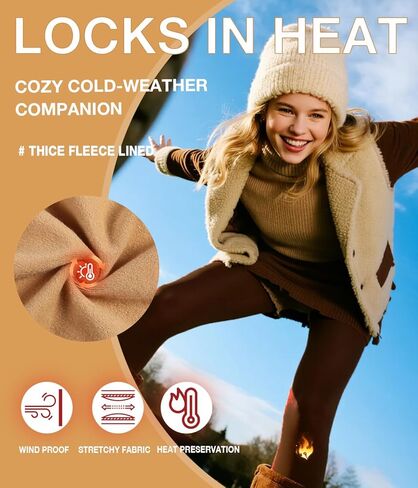 جوارب طويلة مبطنة بالصوف الشفاف من ميريلور للنساء جوارب طويلة شتوية دافئة وسميكة من المخمل الحراري لجميع ألوان البشرة in Kuwait