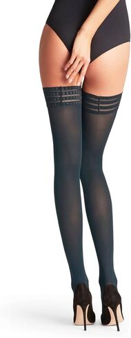 FALKE Women's Pure Matt Thigh Highs, Semi Opaque 50 Denier, Thigh High Stockings with Modern Lace Trim, Non Slip, 1 Pair in Kuwait