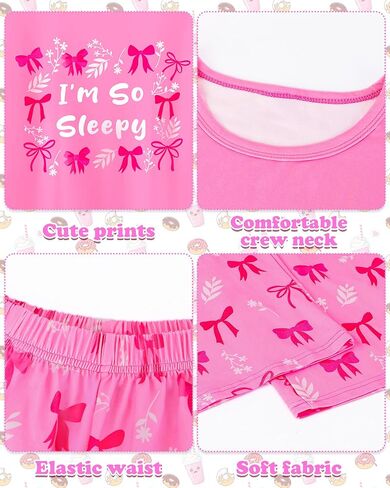 Sylfairy Girls Pajamas Pjs Set Kids Long Sleeve and Pants Casual Girls Sleepwear Lounge Clothes Set Big Kid Size 7-16 in Saudi Arabia