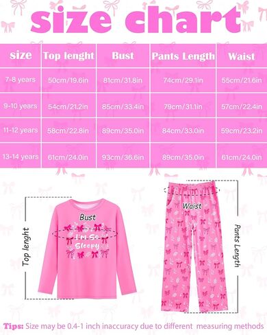 Sylfairy Girls Pajamas Pjs Set Kids Long Sleeve and Pants Casual Girls Sleepwear Lounge Clothes Set Big Kid Size 7-16 in Saudi Arabia