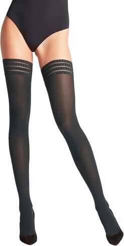 FALKE Women's Pure Matt Thigh Highs, Semi Opaque 50 Denier, Thigh High Stockings with Modern Lace Trim, Non Slip, 1 Pair in Kuwait