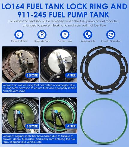 6599 Fuel Tank Ring Tool, LO164 Fuel Tank Lock Ring & 911-245 Fuel Tank Sending Unit Seal for Buick Cadillac Chevrolet Dodge Ford GMC Hummer Isuzu Jeep Lincoln Mazda Pontiac Ram Saab Saturn Suzuki in Saudi Arabia