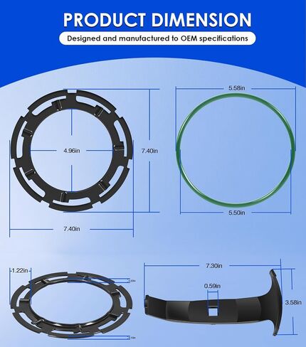 6599 Fuel Tank Ring Tool, LO164 Fuel Tank Lock Ring & 911-245 Fuel Tank Sending Unit Seal for Buick Cadillac Chevrolet Dodge Ford GMC Hummer Isuzu Jeep Lincoln Mazda Pontiac Ram Saab Saturn Suzuki in Saudi Arabia