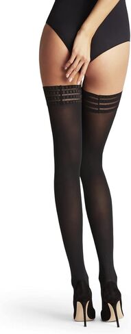 FALKE Women's Pure Matt Thigh Highs, Semi Opaque 50 Denier, Thigh High Stockings with Modern Lace Trim, Non Slip, 1 Pair in Kuwait