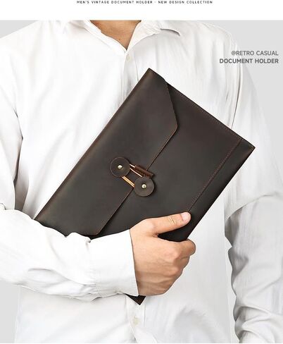 مجلد Premium Leather Portfolio - حامل مستندات احترافي مع مقصورة محمول ومحمول مخصصة in Kuwait