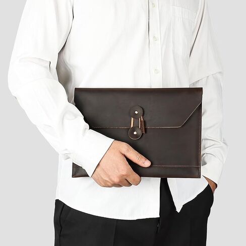 مجلد Premium Leather Portfolio - حامل مستندات احترافي مع مقصورة محمول ومحمول مخصصة in Kuwait
