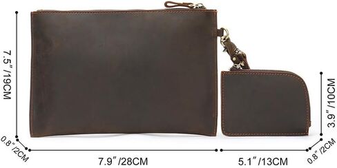 حقيبة قابض جلدية أصلية عتيقة للرجال - منظم وثيقة الأعمال ومحفظة عمل مع جيوب متعددة in Kuwait