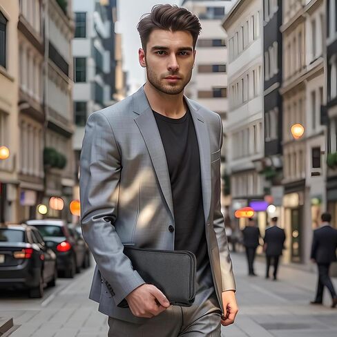 محفظة القابض الجلدية للرجال - محفظة معصم مدمجة مع جيوب منظمة للبطاقات والنقد in Kuwait