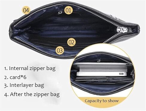 محفظة قابض جلدية حقيقية للرجال لرجال حقيبة المال الأموال متعددة الوظائف. in Kuwait