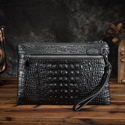 محفظة قابض جلدية حقيقية للرجال لرجال حقيبة المال الأموال متعددة الوظائف. in Kuwait