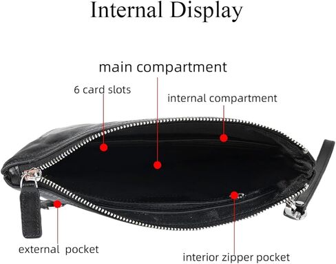 حقيبة مخلب جلدية أصلية خمر للرجال الأعمال التجارية الكبيرة حماية RFID محفظة جواز سفر متعدد الجيب in Kuwait