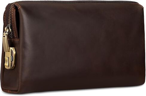 Anti Theft Leather Clutch Bag for Men Full Grain Travel Wallet with Lock Wristlet Card Phone Organizer in Kuwait