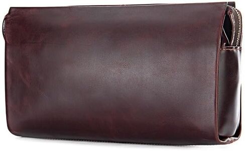 Anti Theft Leather Clutch Bag for Men Full Grain Travel Wallet with Lock Wristlet Card Phone Organizer in Kuwait