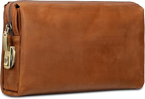 حقيبة القابض الجلدية المضادة للسرقة للرجال محفظة سفر للحبوب مع منظم هاتف بطاقة معصم القفل in Kuwait