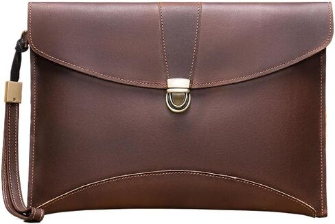 Genuine Leather Laptop Briefcase for Men - Professional Slim Document Organizer & Notary Portfolio in Saudi Arabia