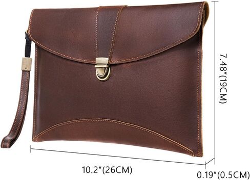 Genuine Leather Laptop Briefcase for Men - Professional Slim Document Organizer & Notary Portfolio in Saudi Arabia