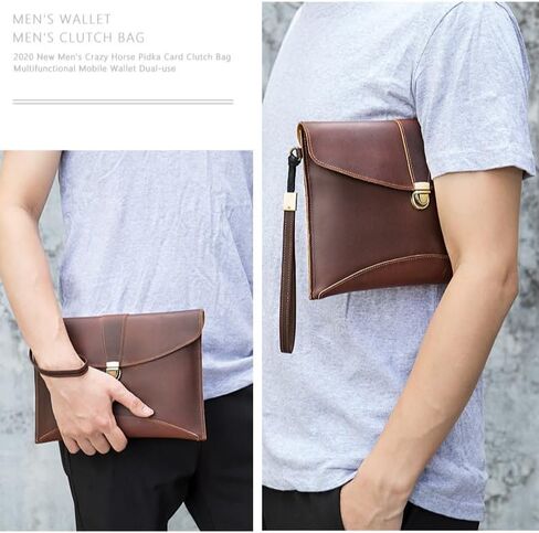 Genuine Leather Laptop Briefcase for Men - Professional Slim Document Organizer & Notary Portfolio in Saudi Arabia