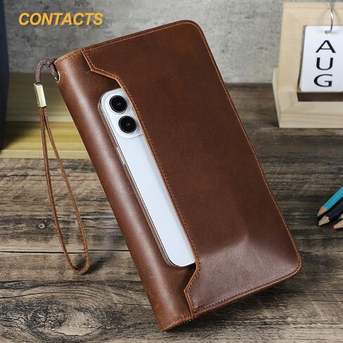 Genuine Leather Passport Wallet RFID Blocking Travel Organizer Holds Passports Vintage Retro Document Case for Men in Saudi Arabia