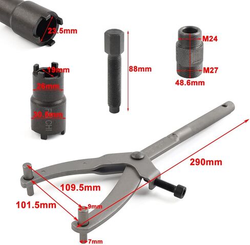 CHCURY1 FLYWHEEL MAGNETO SPENNNER مفتاح القابض القابض قفل مقبس الجوز أداة تعديل قابلة للتعديل لـ 50cc 90cc 110cc 125cc 200cc 250cc دراجة نارية 3pcs in Kuwait