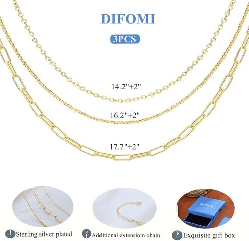 قلادات الذهب/الشظية اللذيذة للنساء ، و 14 كيلو الذهب/الفضة من الفضة من الورق الورقي الكوبي الملتوي سلسلة قلادة قلادة هدية مجوهرات hypoallergenic للنساء غير تشويه in Kuwait