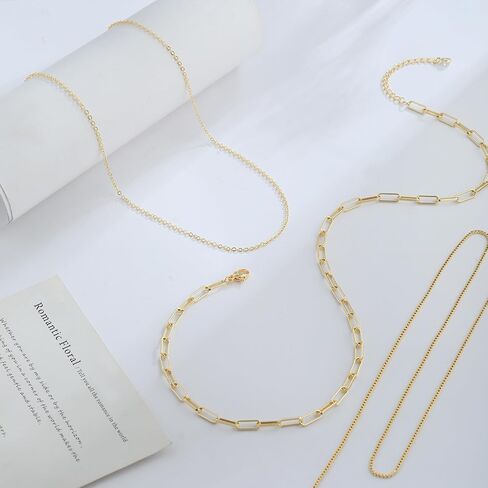 قلادات الذهب/الشظية اللذيذة للنساء ، و 14 كيلو الذهب/الفضة من الفضة من الورق الورقي الكوبي الملتوي سلسلة قلادة قلادة هدية مجوهرات hypoallergenic للنساء غير تشويه in Kuwait