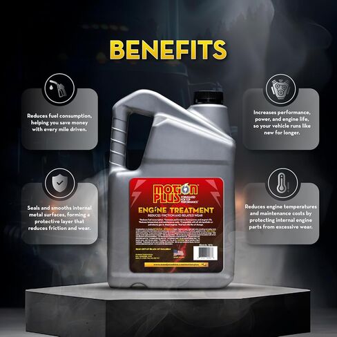 Engine Treatment Motion Plus/Metal Treatment/Super Lubricant/Heavy Duty/Anti Friction/Engine Metal Treatment/Lube/EP/Automotive/Cars / 1 Gallon U.S in Saudi Arabia