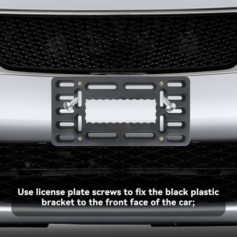 License Plate Bracket Holder, Front License Plate Bracket, No Drill Front Plate Mount, Licenses Plates Brackets Bumper, License Plate Covers with Anti Theft Stainless Steel Screw Bolt Caps in Kuwait