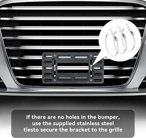 License Plate Bracket Holder, Front License Plate Bracket, No Drill Front Plate Mount, Licenses Plates Brackets Bumper, License Plate Covers with Anti Theft Stainless Steel Screw Bolt Caps in Kuwait