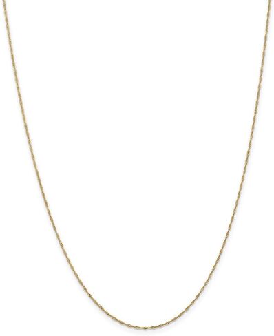 Solid 14k Yellow Gold 1mm Singapore Twist Thin Light Weight Ladies Womens Gift Pendant Dainty Chain Necklace - with Secure Lobster Lock Clasp - in Saudi Arabia