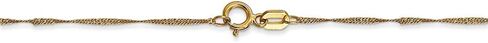 Solid 14k Yellow Gold 1mm Singapore Twist Thin Light Weight Ladies Womens Gift Pendant Dainty Chain Necklace - with Secure Lobster Lock Clasp - in Saudi Arabia