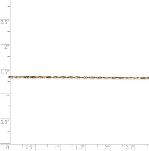 Solid 14k Yellow Gold 1mm Singapore Twist Thin Light Weight Ladies Womens Gift Pendant Dainty Chain Necklace - with Secure Lobster Lock Clasp - in Saudi Arabia
