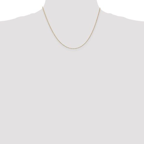 Solid 14k Yellow Gold 1mm Singapore Twist Thin Light Weight Ladies Womens Gift Pendant Dainty Chain Necklace - with Secure Lobster Lock Clasp - in Saudi Arabia