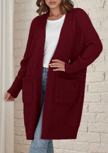 PRETTYGARDEN Fall Long Sleeve Cardigan Sweaters for Women 2025 Trendy Winter Open Front Loose Knitted Cardigans with Pockets in Saudi Arabia