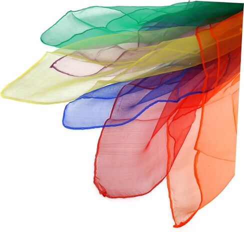 PartyKindom Square Silk Dance Scarves for Luminous Yellow Soft Comfortable Juggling Props for Performances for Music Class and Movement Activities in Saudi Arabia