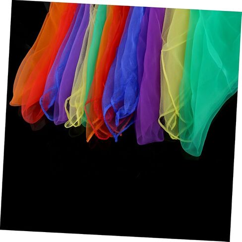 PartyKindom Square Silk Dance Scarves for Luminous Yellow Soft Comfortable Juggling Props for Performances for Music Class and Movement Activities in Saudi Arabia