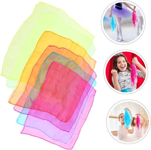 Sosoport 12pcs Performance Dance Scarves Bright Colors for Boy Girl Juggling Scarves Props in Saudi Arabia