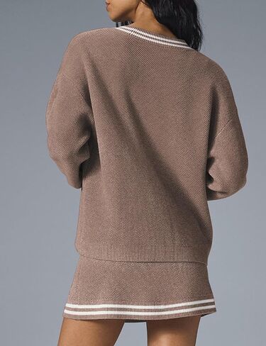 TQD Cardigan Sweaters for Women Lightweight Open Front Button Up Knit Cardigans Tops Striped Trim Sweater Jackets 2025 Trendy in Saudi Arabia