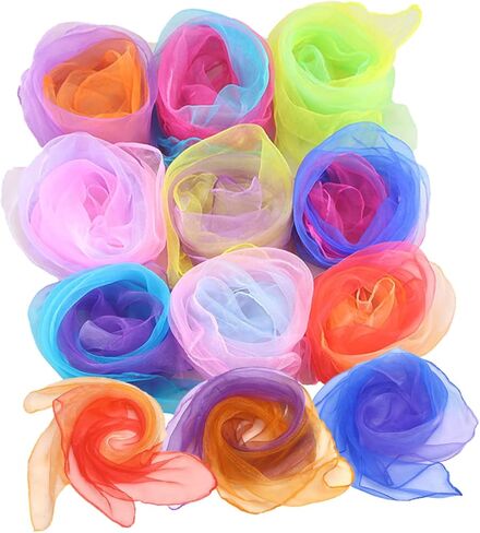 24Pcs Gradient Dance Scarves Juggling Scarves for Performance Color for Decoration and Stage Props present for Boys in Saudi Arabia
