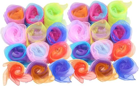 24Pcs Gradient Dance Scarves Juggling Scarves for Performance Color for Decoration and Stage Props present for Boys in Saudi Arabia