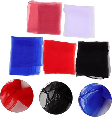 Ciieeo 5pcs Colorful Dance Juggling Scarves Square Performance Props for Parties Family Gatherings and Concerts Eye Catching Washable in Kuwait